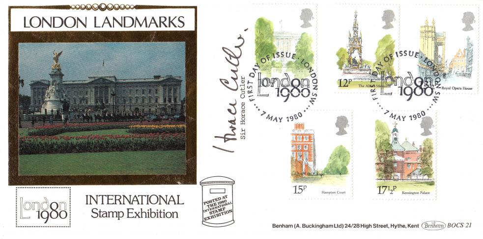 1980 (05) London Landmarks - Benham BOCS 21 (ALT Silk Illustration) - Signed by the late Sir Horace Cutler