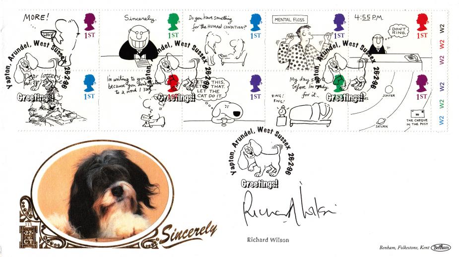 1996 (02) Greetings - Benham Gold (500) Official - Signed by Richard 'I Don't Believe It' Wilson