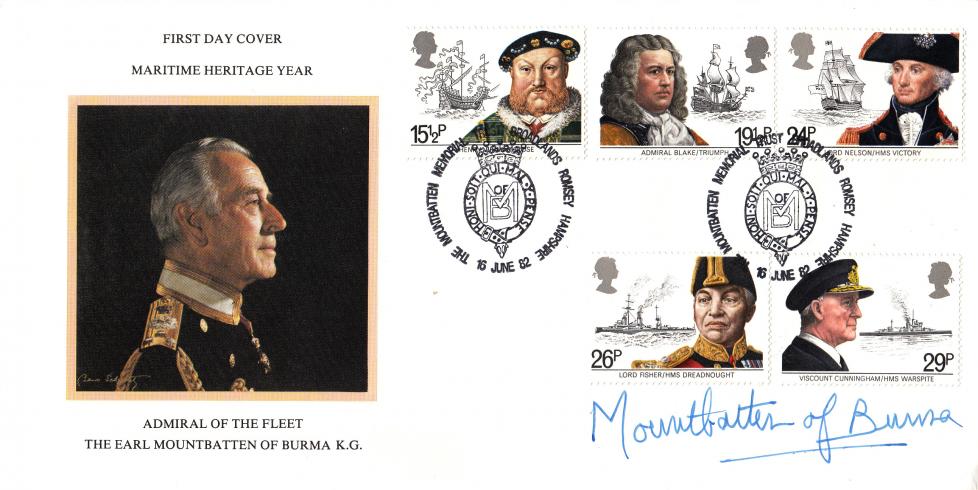 1982 (06) Maritime - Stewart Petty 'Mountbatten Memorial Trust' Official - Signed by the late Countess Mountbatten of Burma