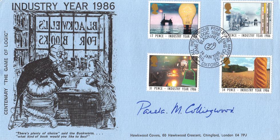 1986 (01) Industry - Hawkwood 'Lewis Carroll, Blackwells' Official - Signed by Pamela Collingwood