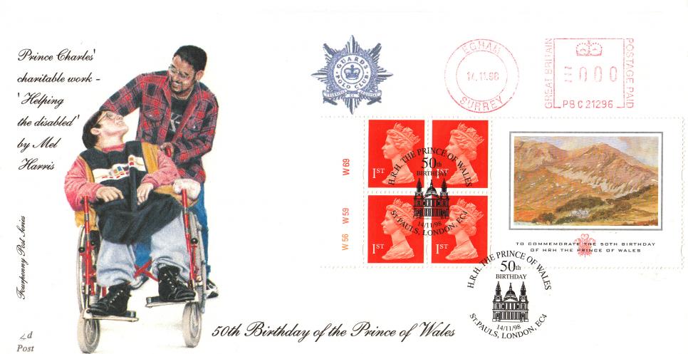 1998 (11) Prince of Wales Label - 4d Post - St Paul's H/S + Guards Polo Club Meter Mark