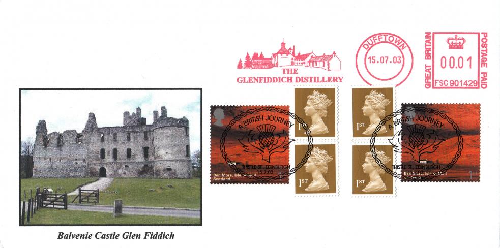 2003 (07) Scotland NVI Book - Privately Produced 'Balvenie Castle' Cover - Thistle, Edinburgh H/S + The Glenfiddich Distillery Meter Mark