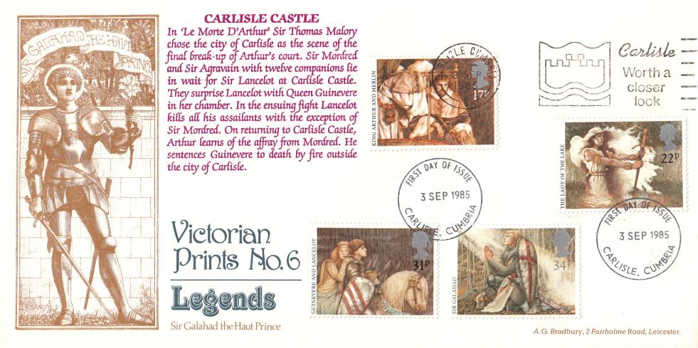 1985 (09) King Arthur - Bradbury VP 6 - Carlisle, Worth A Closer Look Slogan