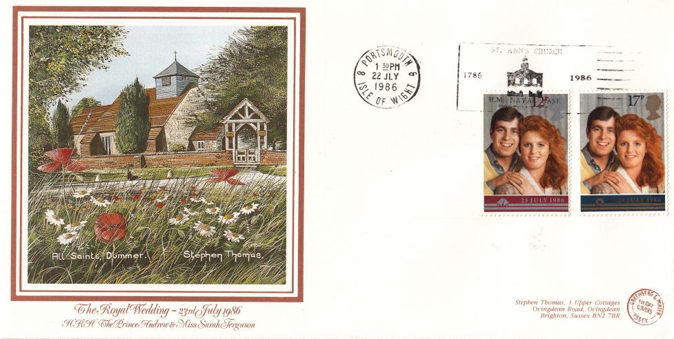 1986 (07) Wedding - G&P Official - St Ann's Church H.M. Naval Base, Portsmouth Slogan