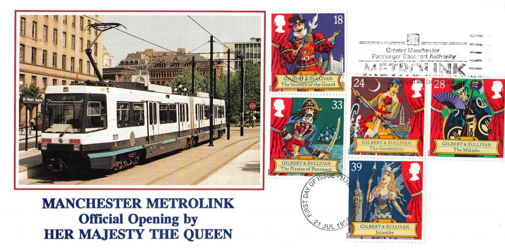 1992 (07) Gilbert & Sullivan - Manchester Metrolink Cover - Metrolink Slogan