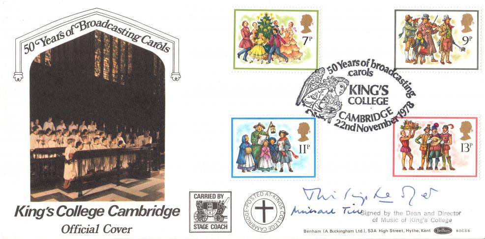 1978 (11) Christmas - Benham BOCS 6 Official - Signed by both the Director & Dean