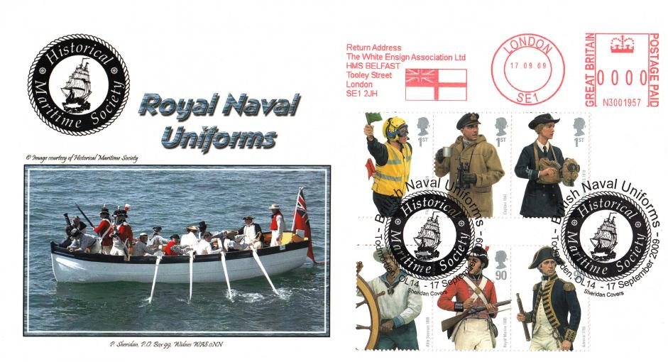 2009 (09) Royal Naval Uniforms - Sheridan Official + The White Ensign Association Meter Mark