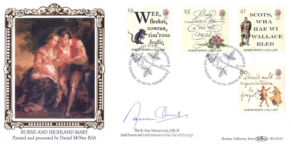 1996 (01) Robert Burns - Benham BLCS 112 Official - Signed by Norman Irons