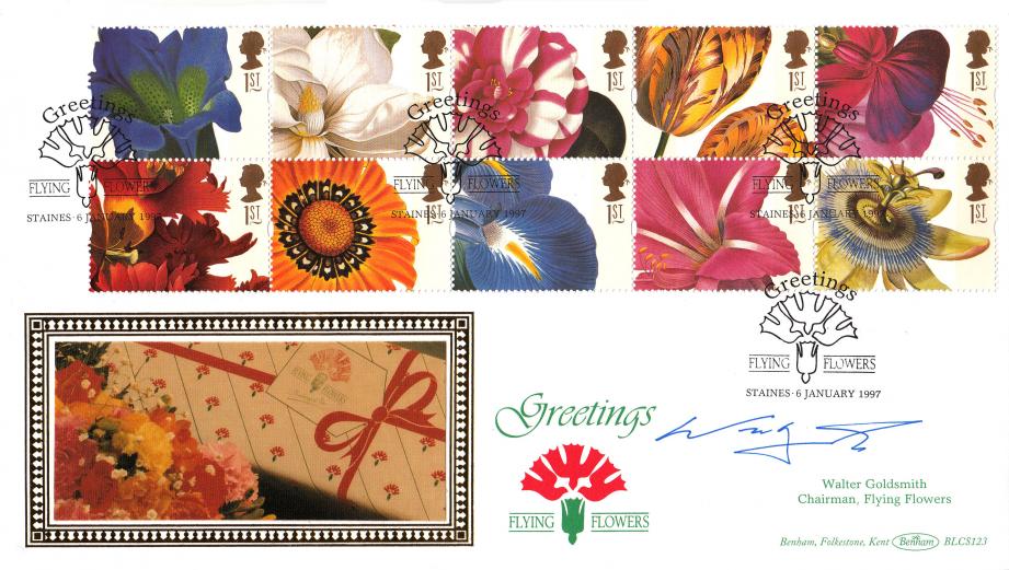 1997 (01) Flowers - Benham BLCS 123 (Flying Flowers) Official - Signed by Walter Goldsmith