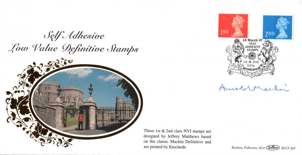1997 (03) Self Adhesive 1st & 2nd Class Stamps - Benham BLCS SP4 - Signed by Arnold Machin