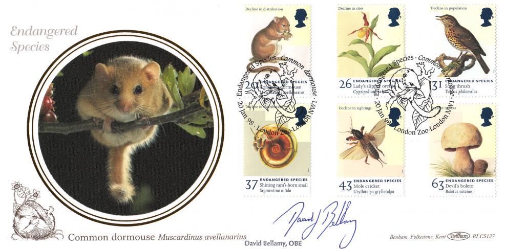 1998 (01) Endangered Species - Benham BLCS 137 Official - Signed By the late David Bellamy