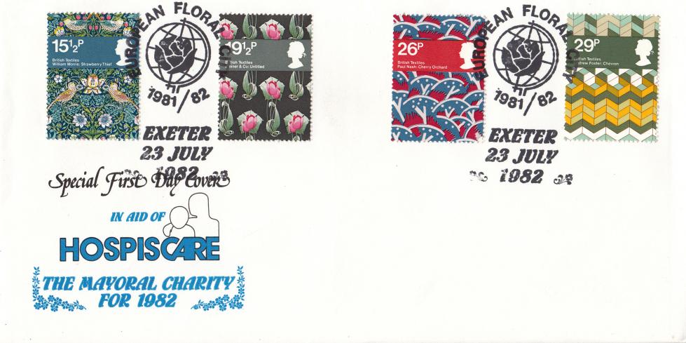 1982 (07) Textiles - Exeter City Council Official - Signed by Angela Rippon & the Mayor of Exeter