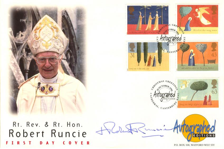 1996 (10) Christmas - Westminster Autographed Editions Official - Signed by the late Robert Runcie