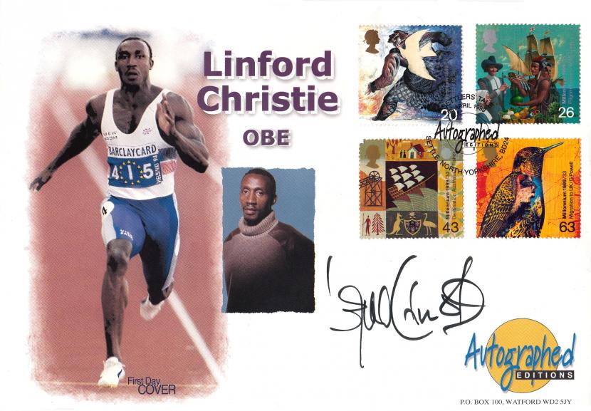 1999 (04) Settlers - Westminster Autographed Editions Official - Signed by Linford Christie