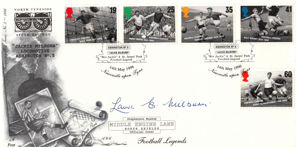1996 (05) Football Heroes - 4d Post Official - Signed by Laura Milburn