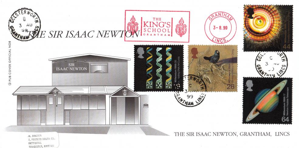 1999 (08) Scientists - Brazier 'Pub' Official - Colsterworth (Single Ring) CDS + The King's School, Grantham Meter Mark