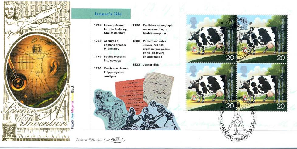 1999 (09) Science & Invention PSB (Jenner's Pane) - Benham Gold (500) Official