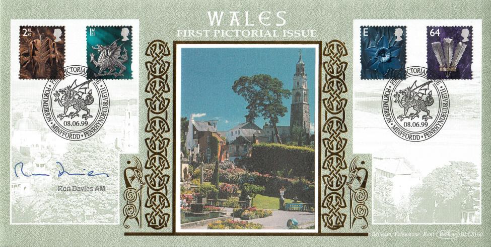 1999 (06) Wales Pictorial Regionals - Benham BLCS 160 Official - Signed by Ron Davies