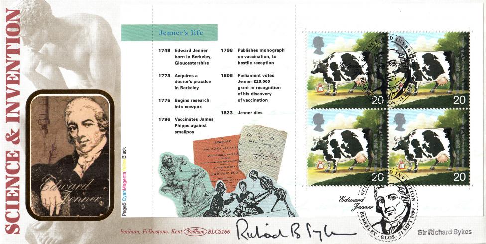1999 (09) Science & Invention PSB (Jenner's Pane) - Benham BLCS 166 Official - Signed by Sir Richard Sykes