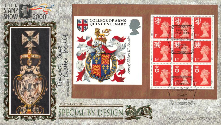 2000 (02) Special By Design Prestige Stamp Book - (College of Arms Pane) - Benham BLCS 175 Official - Signed by Timothy Duke