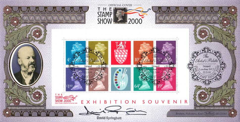 2000 (05) Matthews Artist Palette M/S - Benham BLCS 181 Official - Signed by David Springbett