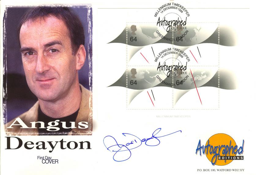 1999 (12) Timekeepers M/S - Westminster Autographed Editions Official - Signed by Angus Deayton
