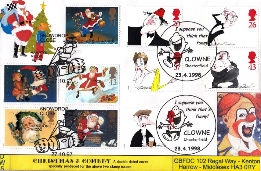 1997 (10) Christmas + 1998 (04) Comedians - GB Covers (Derek Williams) Double Official