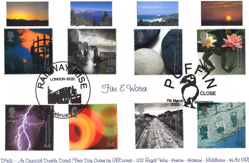 2000 (02) Fire & Light + 2000 (03) Water & Coast - GB Covers (Derek Williams) Double Official