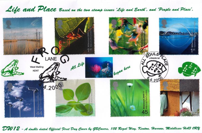 2000 (04) Life and Earth + 2000 (06) People and Place - GB Covers (Derek Williams) Double Official