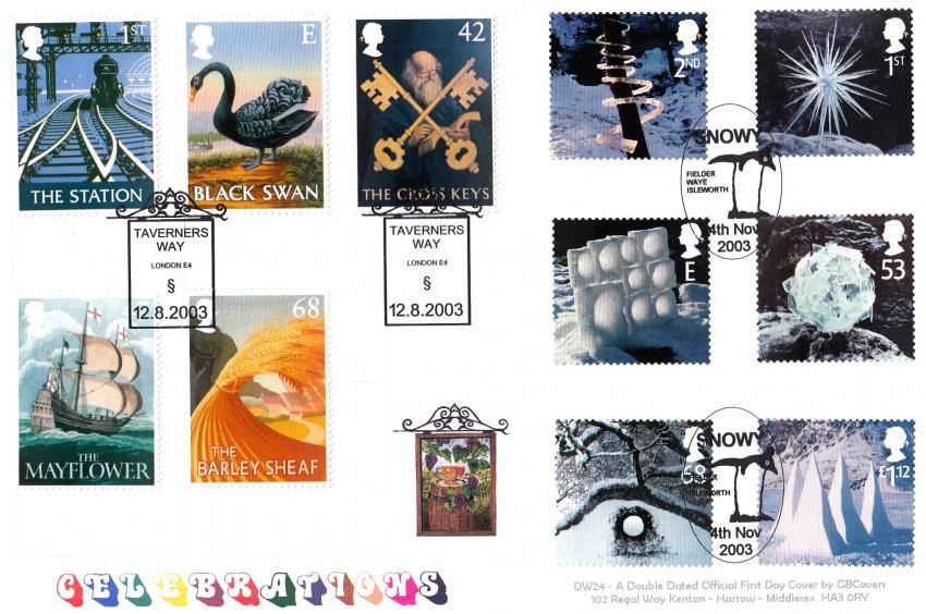 2003 (08) Pub Signs + 2003 Christmas - GB Covers (Derek Williams) Double Official