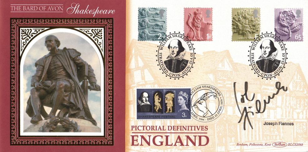 2001 (04) English Pictorial Regionals - Benham BLCS 206 Official - Signed by Joseph Fiennes