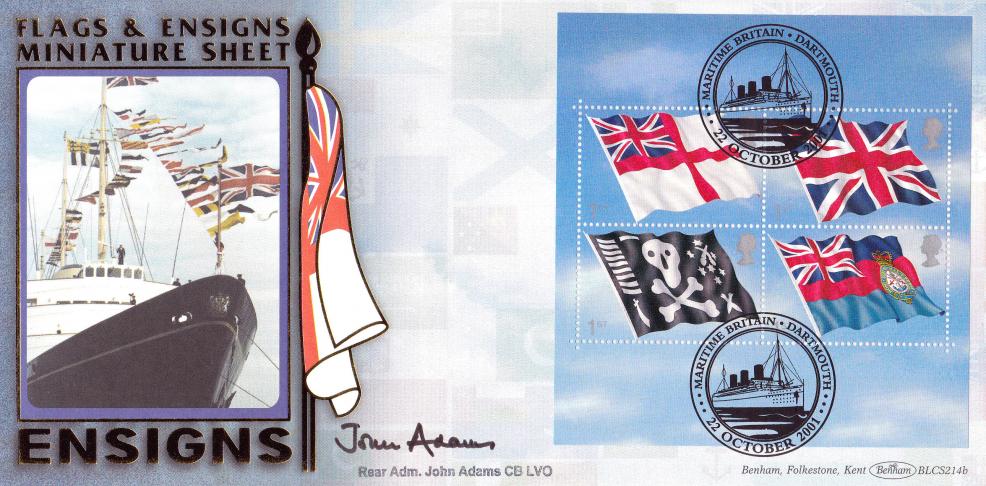 2001 (10) Flags & Ensigns - Benham BLCS 214 Official - Signed by the late Rear Admiral John Adams