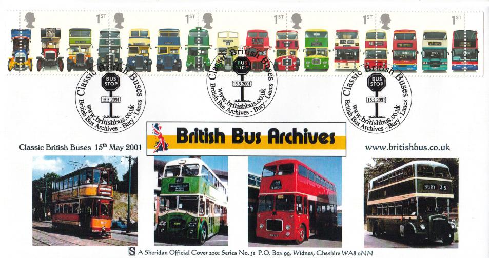 2001 (05) Buses (Stamps) - Sheridan Official