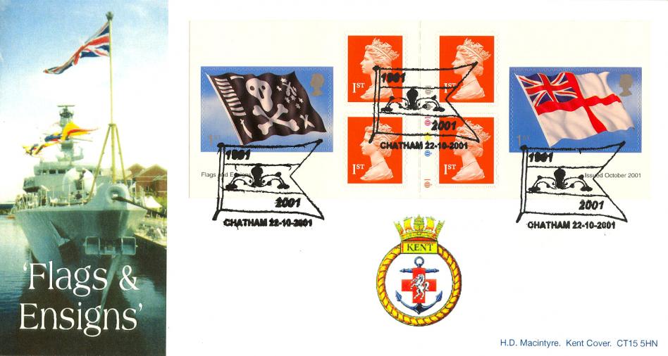2001 (10) Flags & Ensigns (NVI Booklet) - H D Macintyre (HMS Kent) Official (TIED) (Cyl No Version)