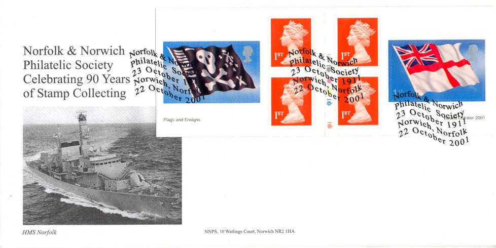 2001 (10) Flags & Ensigns (NVI Booklet) - Norfolk & Norwich Philatelic Society Official