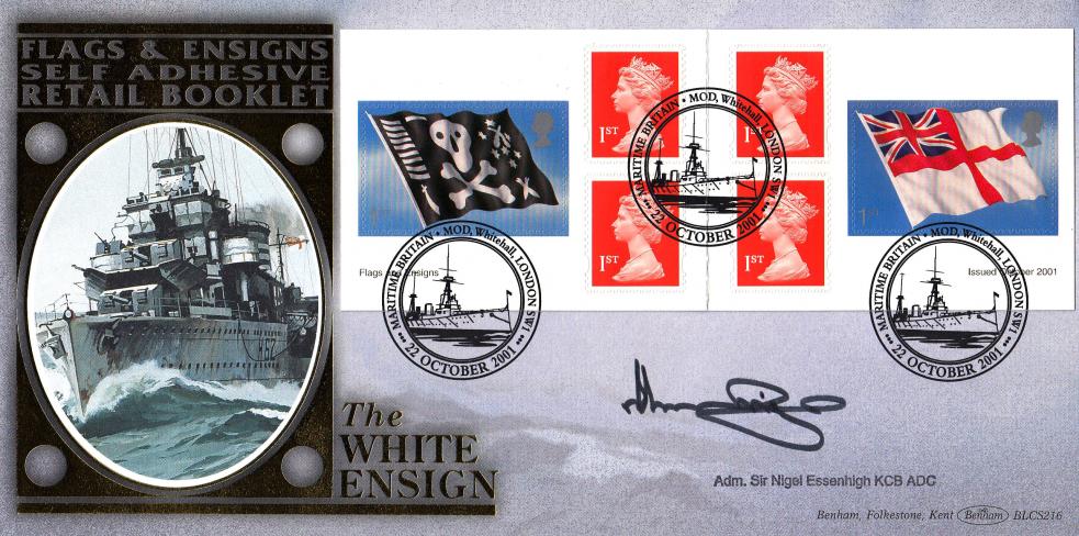 2001 (10) Flags & Ensigns (NVI Booklet) - Benham BLCS 216 Whitehall Official - Signed by Admiral Sir Nigel Essenhigh