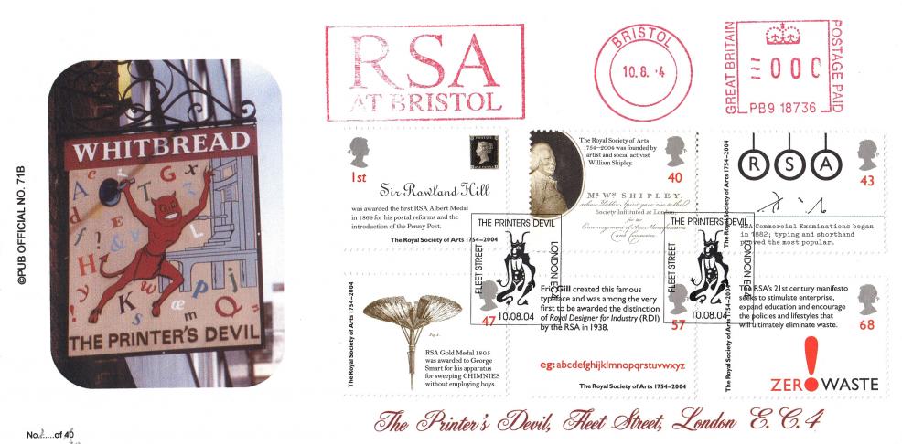 2004 (08) Royal Society for Arts - Brazier 'Pub' Official + RSA At Bristol Meter Mark