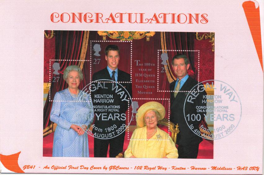 2000 (08) Queen Mother - GB Covers (Derek Williams) GB Official