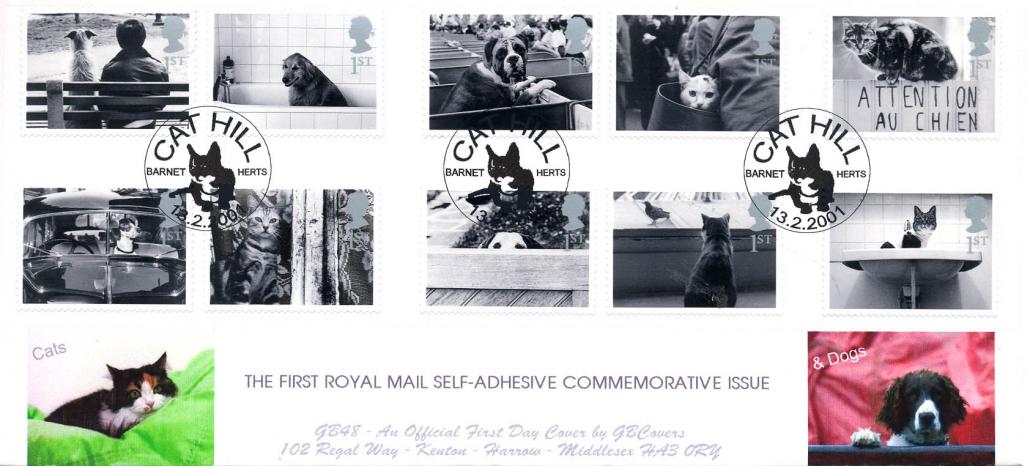 2001 (02) Cats & Dogs - GB Covers (Derek Williams) GB Official