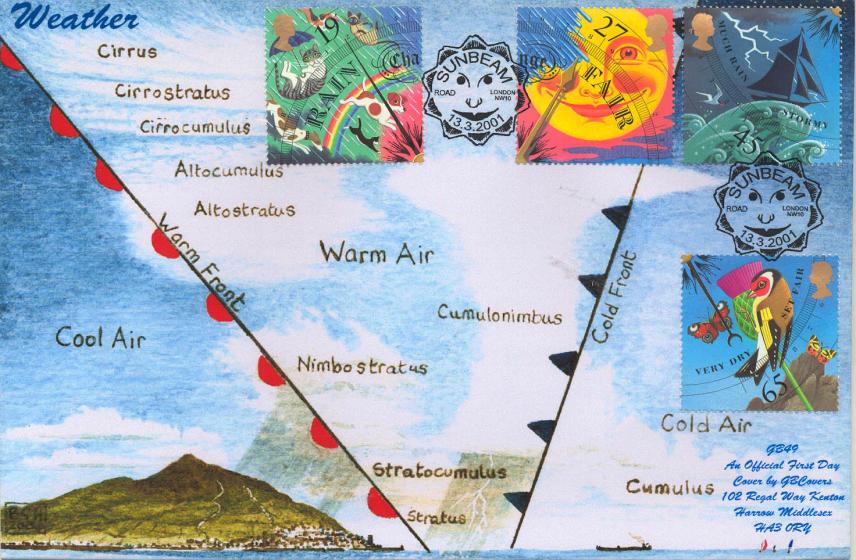 2001 (03) Weather (Stamps) - GB Covers (Derek Williams) GB Official