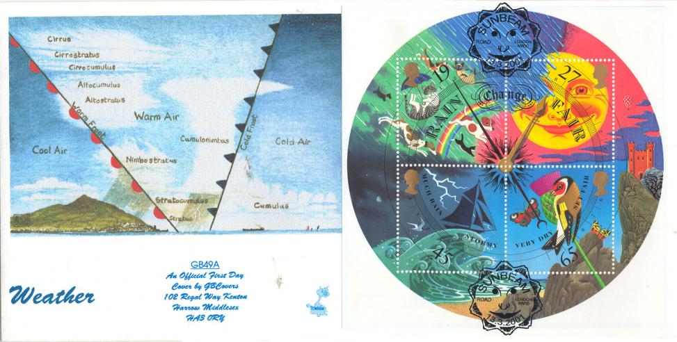 2001 (03) Weather (M/S) - GB Covers (Derek Williams) GB Official
