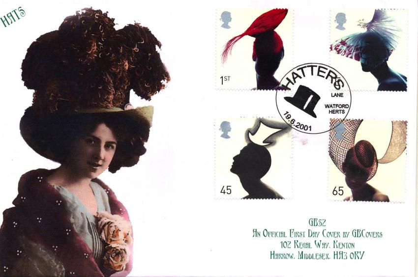 2001 (06) Hats - GB Covers (Derek Williams) GB Official