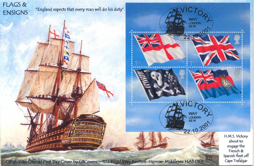 2001 (10) Flags & Ensigns - GB Covers (Derek Williams) GB Official