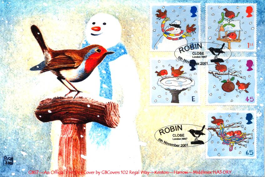 2001 (11) Christmas - GB Covers (Derek Williams) GB Official