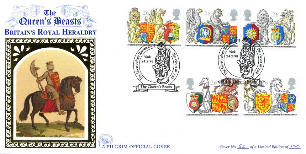 1998 (02) Queen's Beasts - Benham Pilgrim 'Silver Falcon' Official
