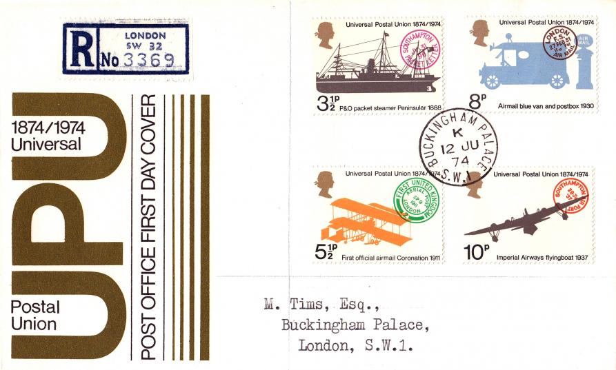 1974 (06) Universal Postal Union - PO - Buckingham Palace CDS