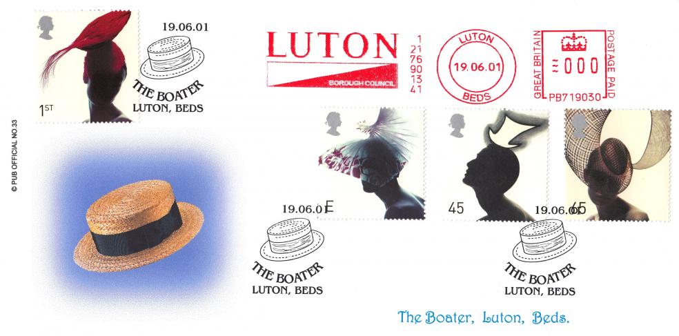 2001 (06) Hats - Brazier 'Pub' Official + Luton Borough Council Meter Mark