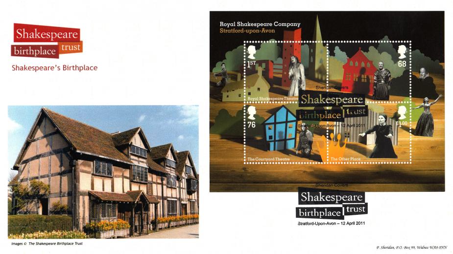 2011 (04) Royal Shakespeare Co (M/S) - Sheridan 'Shakespeare Birthplace Trust' Official