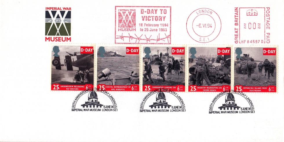 1994 (06) D-Day - Imperial War Museum Cover - Imperial War Museum H/S + Imperial War Museum Meter Mark !!