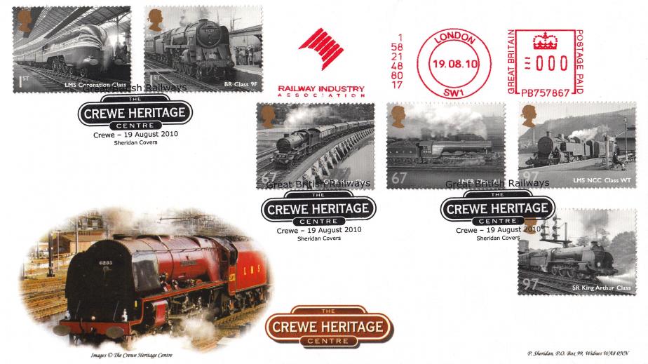 2010 (08) Great British Railways - Sheridan 'Crewe Heritage' Official + Railway Industry Association Meter Mark